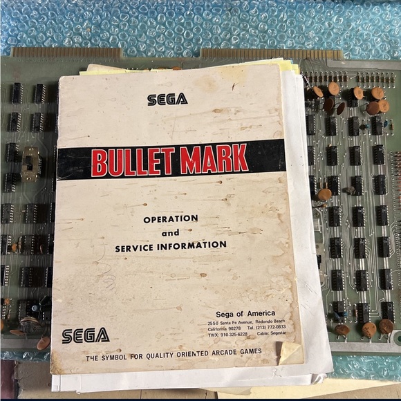 Bullet Mark Sega with Manual Arcade Game PCB Board Cm - Picture 2 of 6
